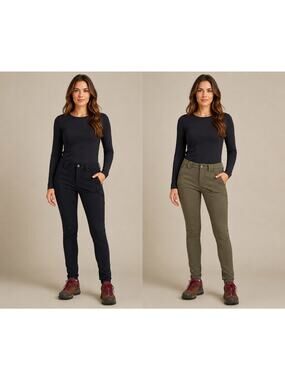 Duluth Bundle of 2 Women’s Hardcore Tech Skinny Leg Work Pants Black Olive NWT